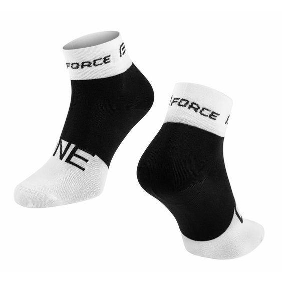 ponožky FORCE ONE, bílo-černé L-XL/42-47