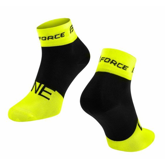 ponožky FORCE ONE, fluo-černé S-M/36-41